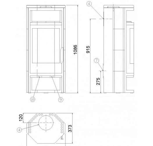 Печь-камин Kiruna 4 гранит парадизо_1 Печь-камин Kiruna 4 гранит парадизо_1