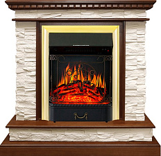 Каминокомплект Royal Flame Calgary с очагом Majestic FX Brass дуб/сланец белый Royal Flame Calgary с очагом Majestic FX Brass дуб/сланец белый