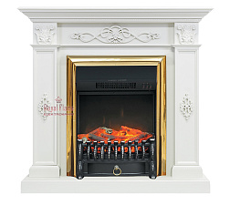 Каминокомплект Royal Flame Derby очаг Fobos FX Brass белый дуб Royal Flame Derby очаг Fobos FX Brass белый дуб
