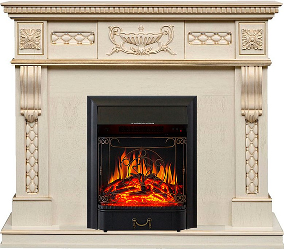 Royal Flame Corsica с очагом Majestic FX Black слоновая кость с патиной_0 Royal Flame Corsica с очагом Majestic FX Black слоновая кость с патиной_0