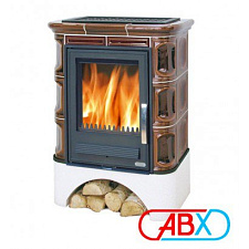 Кафельная печь Marina KP вставка комбо, белый цоколь коричневая Кафельная печь Marina KP вставка комбо, белый цоколь коричневая