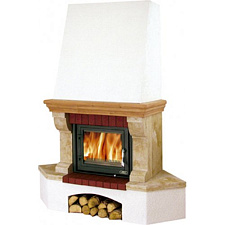 Камин ABX Glasgow Klasik (угловой, белый цоколь, деревянная балка) Камин ABX Glasgow Klasik (угловой, белый цоколь, деревянная балка)