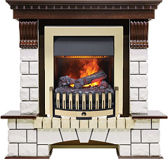 Каминокомплект Dimplex Pierre Luxe очаг Danville Brass FB2 темный дуб/белый угловой Dimplex Pierre Luxe очаг Danville Brass FB2 темный дуб/белый угловой