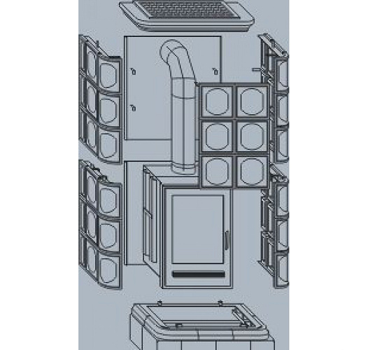 Кафельная печь Kaledonie K - вставка комбо_5 Кафельная печь Kaledonie K - вставка комбо_5