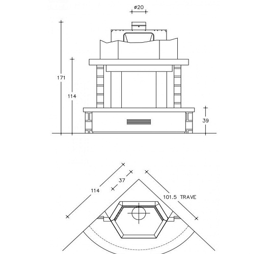 Камин Piazzetta capua угловой_1 Камин Piazzetta capua угловой_1