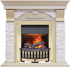 Каминокомплект Dimplex Dublin очаг Danville Brass FB2 слоновая кость с патиной/сланец крем Dimplex Dublin очаг Danville Brass FB2 слоновая кость с патиной/сланец крем