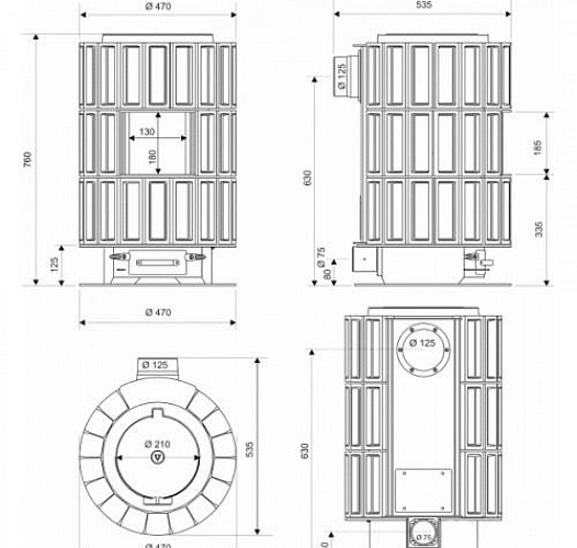 Печь VANIER, коричневый (Supra)_1 Печь VANIER, коричневый (Supra)_1