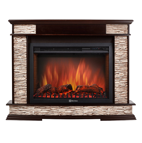 Каминокомплект:Очаг Electrolux EFP/P-3020LS, портал Scala 30 сланец скалистый бурый, шпон тёмный дуб_1 Каминокомплект:Очаг Electrolux EFP/P-3020LS, портал Scala 30 сланец скалистый бурый, шпон тёмный дуб_1