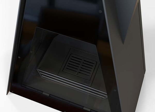 Камин Breda, фронтальный, верт.труба справа, чёрный (Traforart)_2 Камин Breda, фронтальный, верт.труба справа, чёрный (Traforart)_2