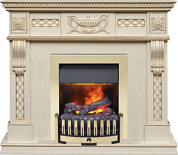 Каминокомплект Dimplex Corsica очаг Danville Brass FB2 слоновая кость с патиной Dimplex Corsica очаг Danville Brass FB2 слоновая кость с патиной