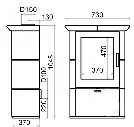 Печь LANDSHUT II TOP черн./борд. (Thorma)_1 Печь LANDSHUT II TOP черн./борд. (Thorma)_1