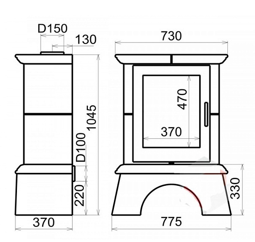 Печь LANDSHUT TOP черн./корич. (Thorma)_1 Печь LANDSHUT TOP черн./корич. (Thorma)_1