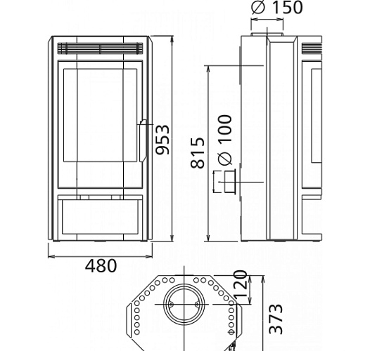 Печь-камин Baltik 4 серая сталь_1 Печь-камин Baltik 4 серая сталь_1