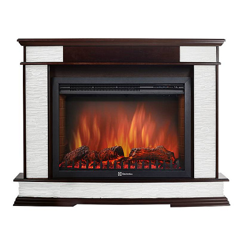 Каминокомплект:Очаг Electrolux EFP/P-2520LS,портал Scala 25 сланец скалистый белый, шпон тёмный дуб_1 Каминокомплект:Очаг Electrolux EFP/P-2520LS,портал Scala 25 сланец скалистый белый, шпон тёмный дуб_1
