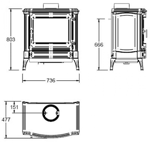 Чугунная печь S43, эмаль, коричневая (Efel/Nestor Martin)_1 Чугунная печь S43, эмаль, коричневая (Efel/Nestor Martin)_1