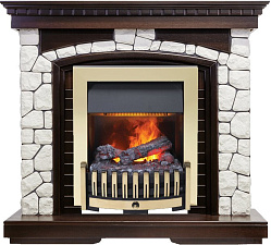 Каминокомплект Dimplex Glasgow очаг Danville Brass FB2 темный дуб/белый Dimplex Glasgow очаг Danville Brass FB2 темный дуб/белый