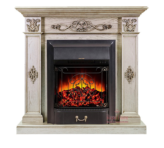 Royal Flame Derby очаг Majestic FX Brass белый дуб_2 Royal Flame Derby очаг Majestic FX Brass белый дуб_2