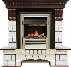 Каминокомплект Dimplex Pierre Luxe очаг Cavendish темный дуб/белый угловой Dimplex Pierre Luxe очаг Cavendish темный дуб/белый угловой