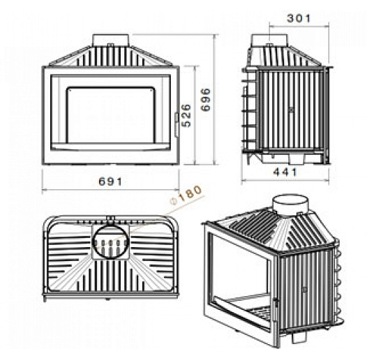 Топка L7 CL с шибером (Liseo)_1 Топка L7 CL с шибером (Liseo)_1