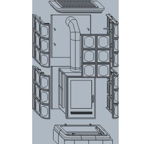 Кафельная печь Kaledonie - вставка чугунная_4 Кафельная печь Kaledonie - вставка чугунная_4