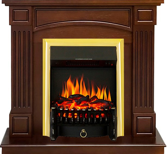 Royal Flame Boston с очагом Fobos FX Brass темный дуб_0 Royal Flame Boston с очагом Fobos FX Brass темный дуб_0