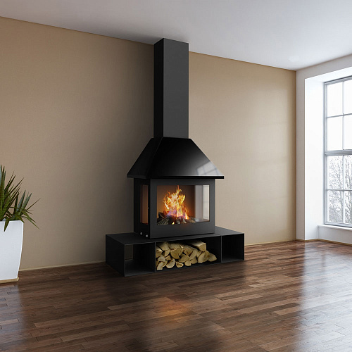 Камин Sandra, пристенный, черный (Traforart)_0 Камин Sandra, пристенный, черный (Traforart)_0