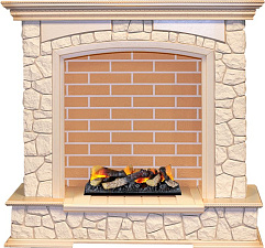 Каминокомплект Dimplex Preston очаг Cassette 400 LNH-INT (с дровами) слоновая кость с патиной/кирпич Dimplex Preston очаг Cassette 400 LNH-INT (с дровами) слоновая кость с патиной/кирпич