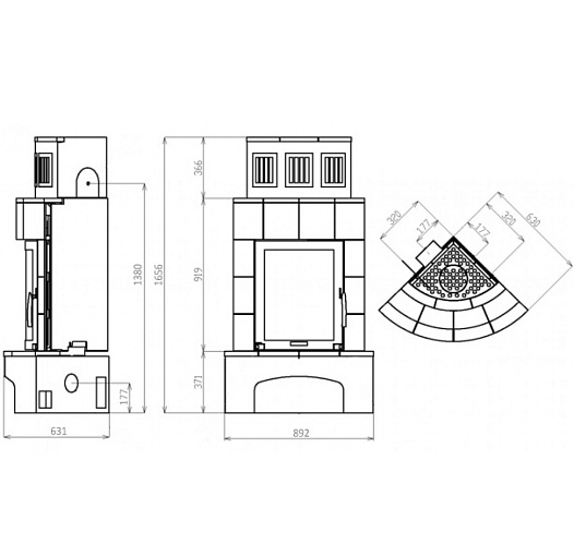 Кафельная печь Normandie_3 Кафельная печь Normandie_3