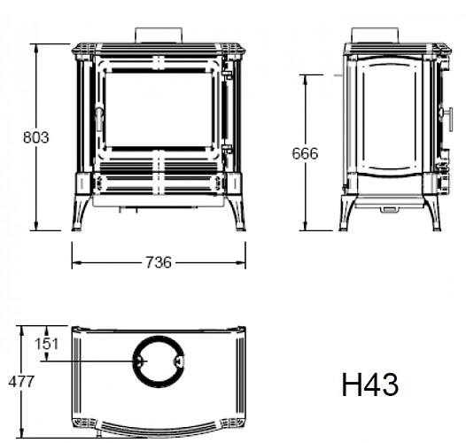 Чугунная печь H43, графит (Efel/Nestor Martin)_1 Чугунная печь H43, графит (Efel/Nestor Martin)_1