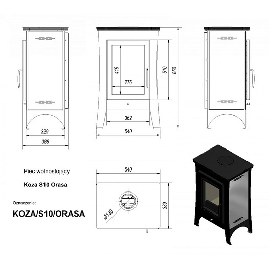 Печь-камин Koza/S10/ORASA_1 Печь-камин Koza/S10/ORASA_1