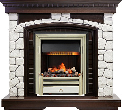 Каминокомплект Dimplex Glasgow очаг Cavendish темный дуб/белый Dimplex Glasgow очаг Cavendish темный дуб/белый