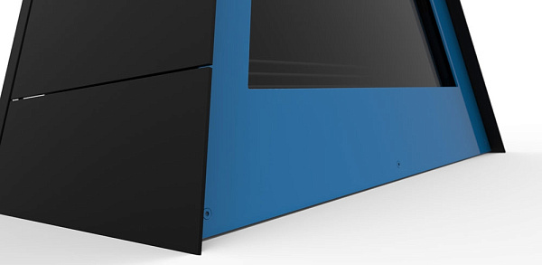 Камин Breda, фронтальный, верт.труба слева, чёрный, RAL (Traforart)_2 Камин Breda, фронтальный, верт.труба слева, чёрный, RAL (Traforart)_2