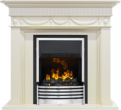 Каминокомплект Dimplex Corfu очаг Flagstaff слоновая кость Dimplex Corfu очаг Flagstaff слоновая кость