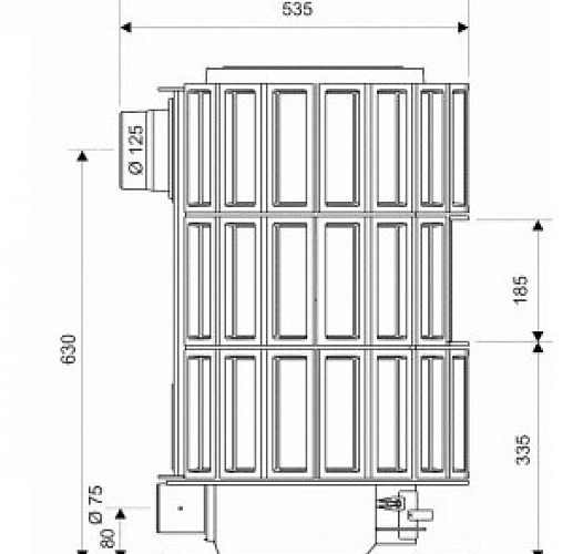 Печь VANIER низкая, серый (Supra)_3 Печь VANIER низкая, серый (Supra)_3