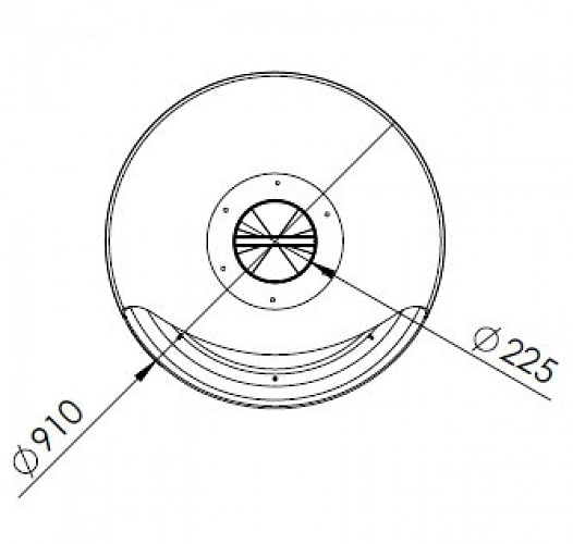 Камин DORIA центр., двухсторонний, без системы вращ., черный (Traforart)_2 Камин DORIA центр., двухсторонний, без системы вращ., черный (Traforart)_2