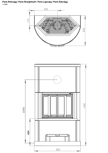 Печь-камин Paris пристенный/угловой_1 Печь-камин Paris пристенный/угловой_1